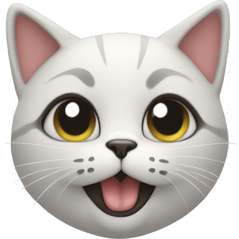 Cat making a kiss face emoji