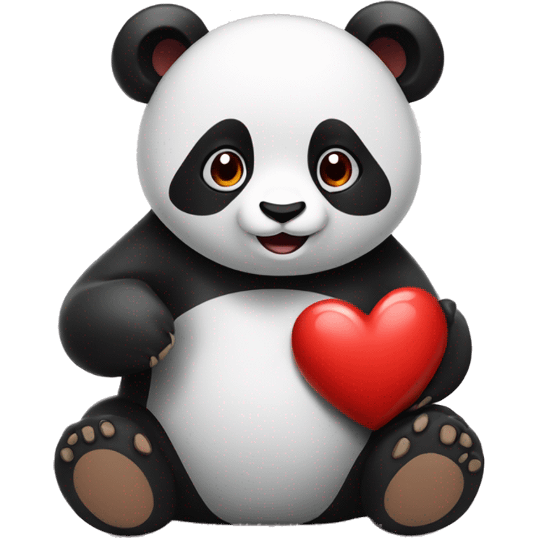 Panda with a red heart emoji