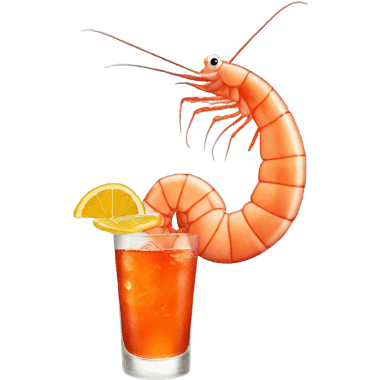 A shrimp having an aperol spritz emoji