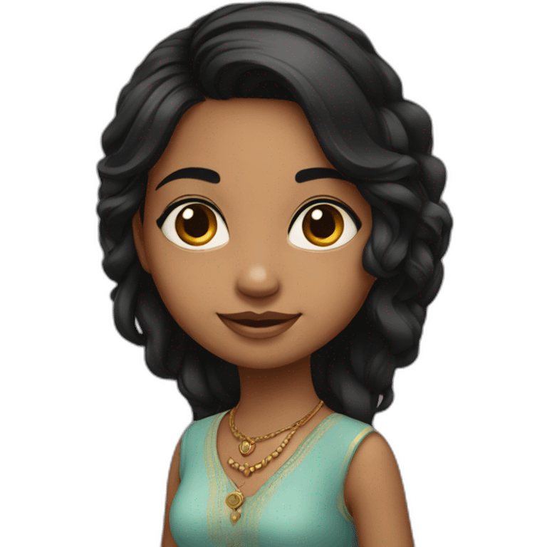 black-hair-cute-indian-girl emoji