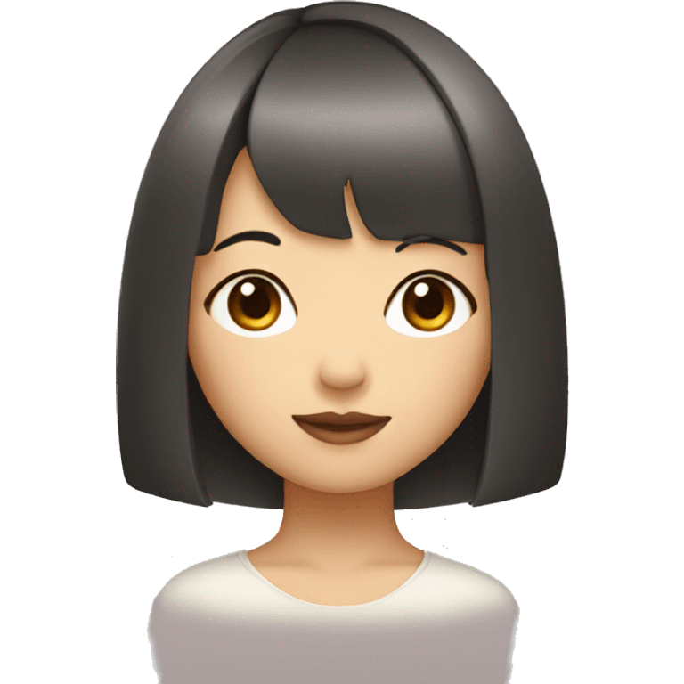 asian girl with a bob and blunt bangs emoji