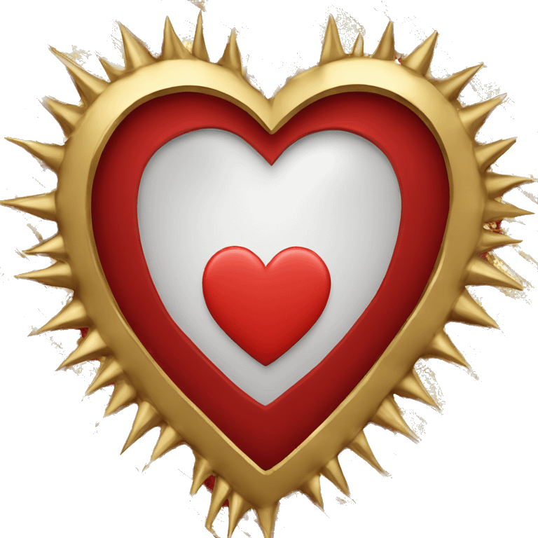 Gold spiked heart frame red emoji