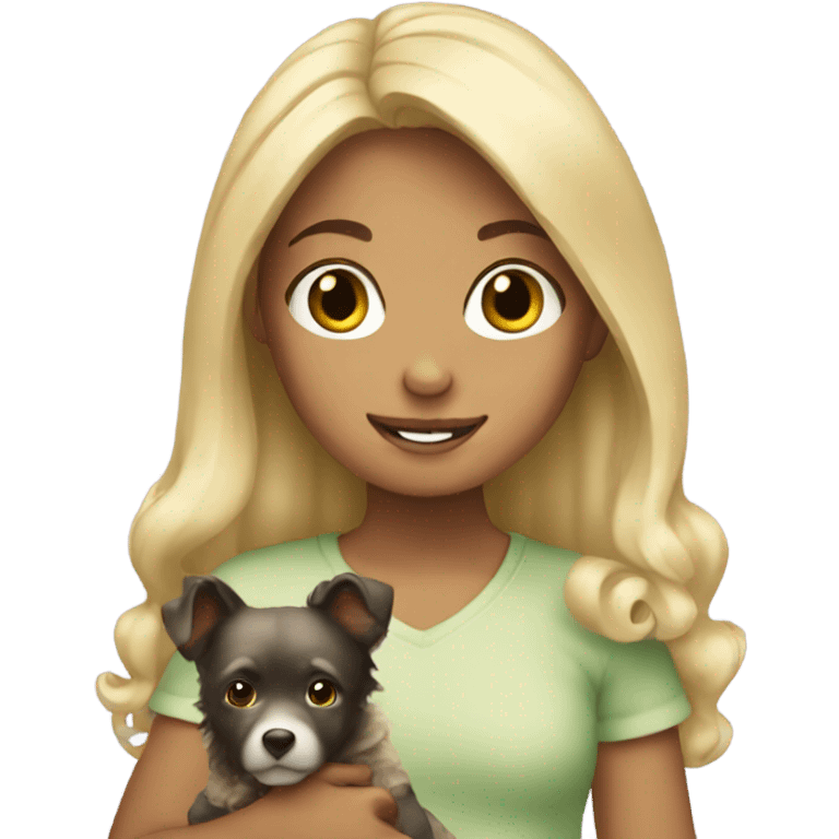 blond girl holding aussie emoji