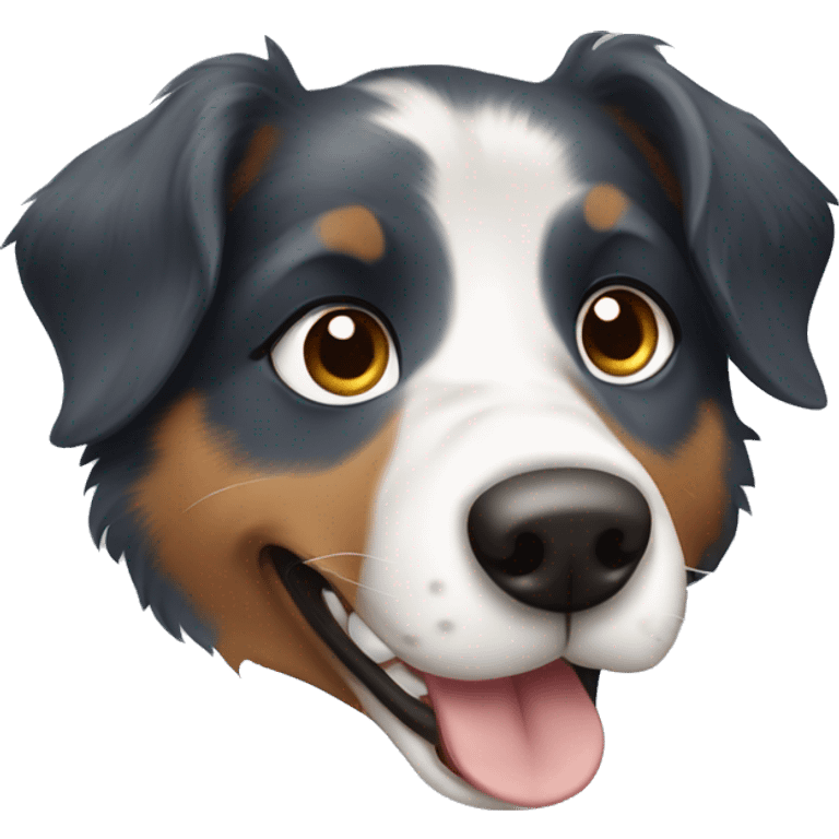 Australian sheperd dog with one eye blue and one eye Brown  emoji