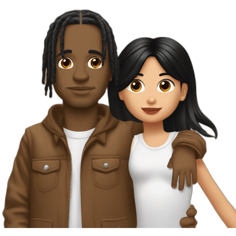 travis scott with kylie jenner and stormi webster emoji