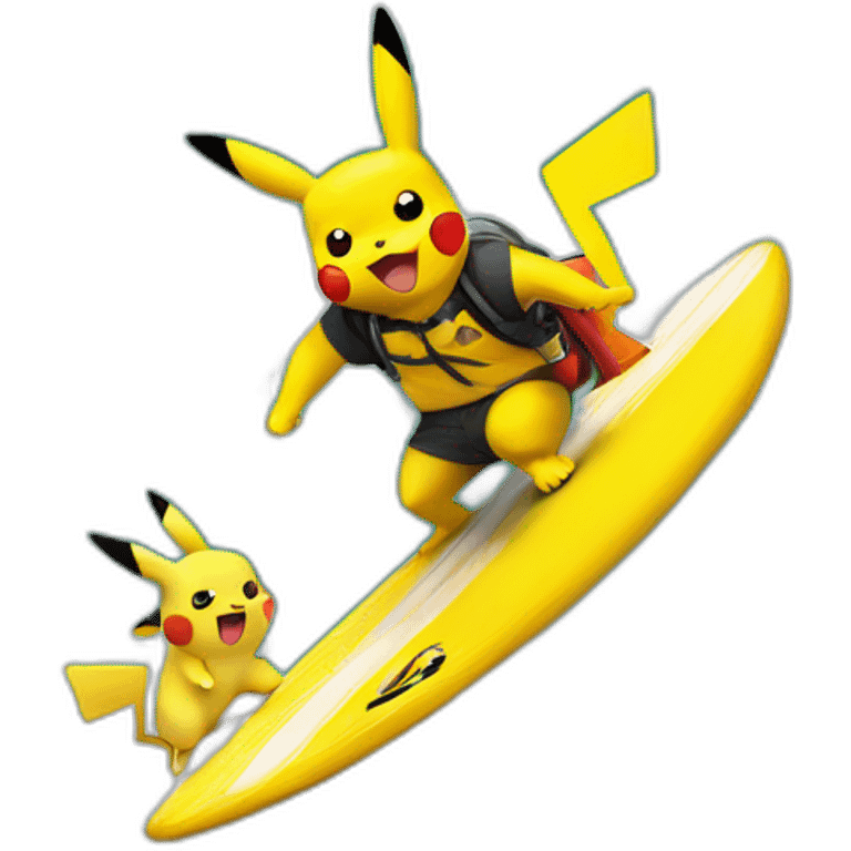 Pikachu sur surf emoji