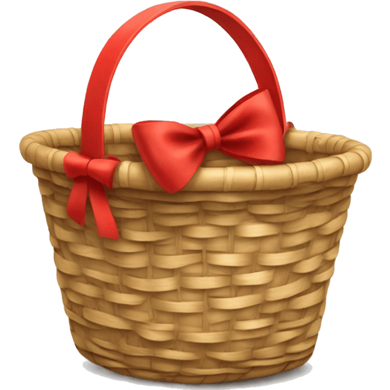 Basket with red bow on top  emoji