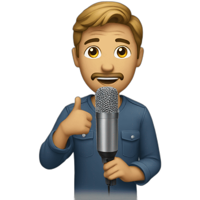 man using a microphone emoji