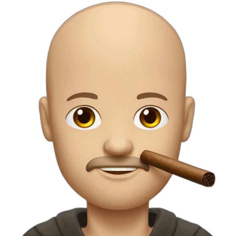 bald guy shaved beard smokinga tabacco cigar a  masculinity emoji