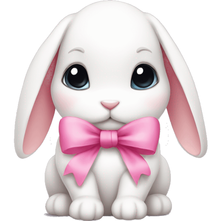 cute bunny with pink bow emoji