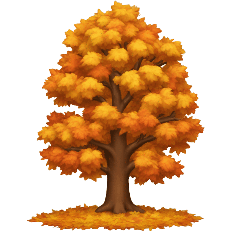 Orange brown and yellow leaved tree emoji