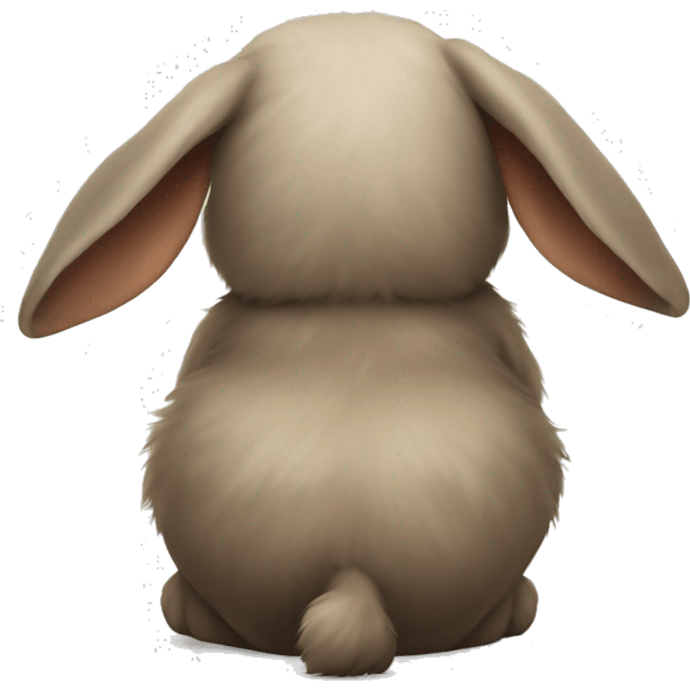 Realistic back of a bunny with tail. emoji