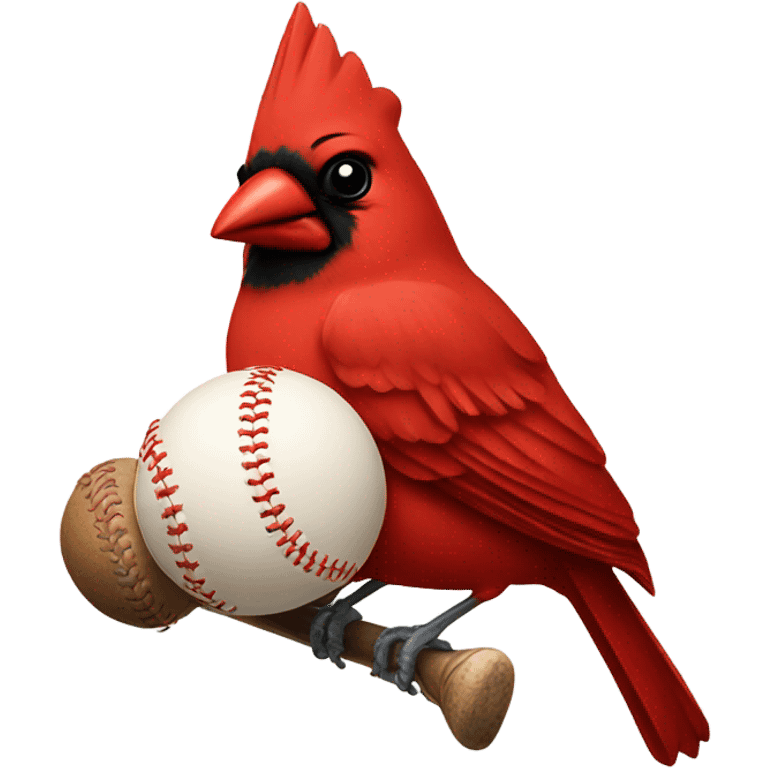 Cardinal with a baseball  emoji