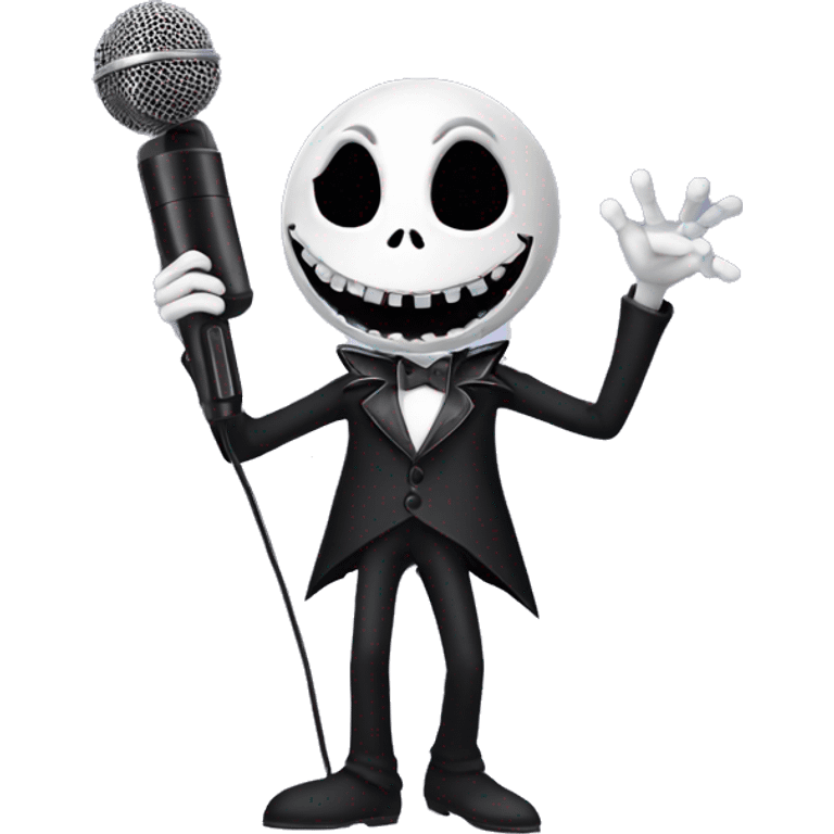 jack skellington singing with microphone  emoji