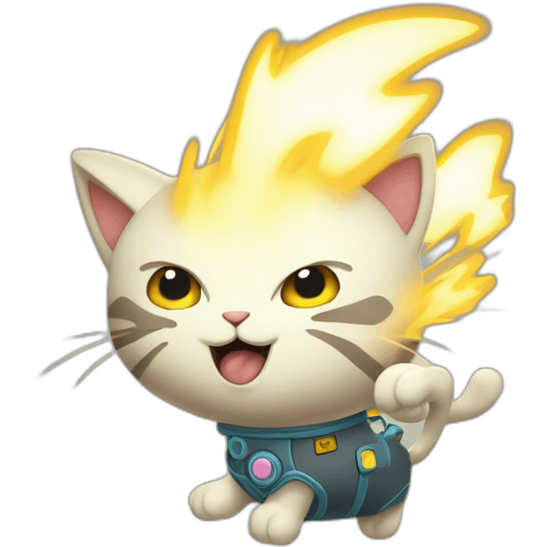 electrical discharge emit electricity cartoon cat like pokemon emoji