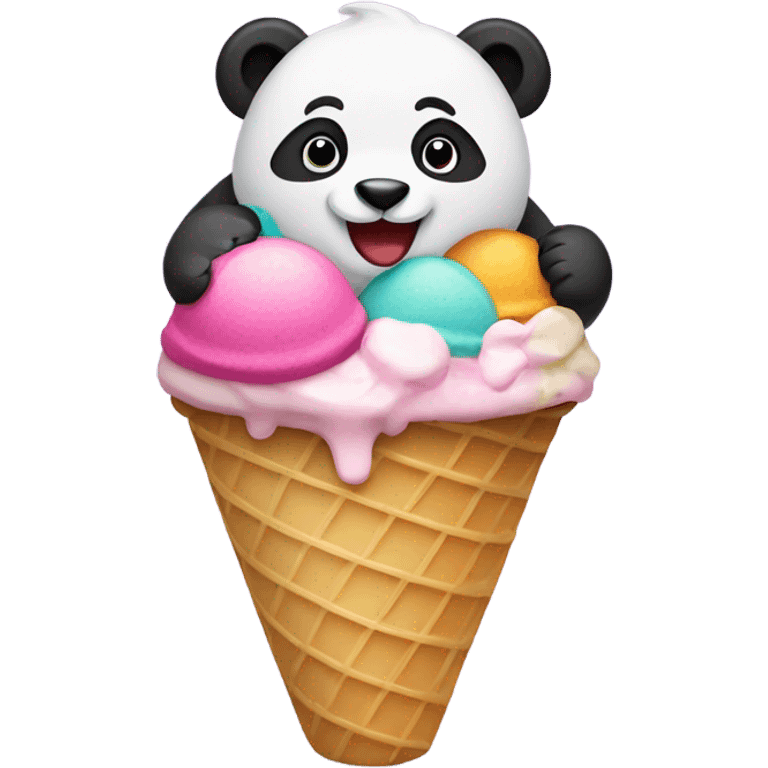 Panda eating ice cream emoji