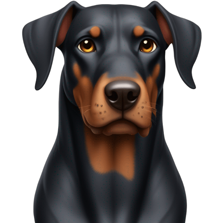 A muscle Doberman  emoji