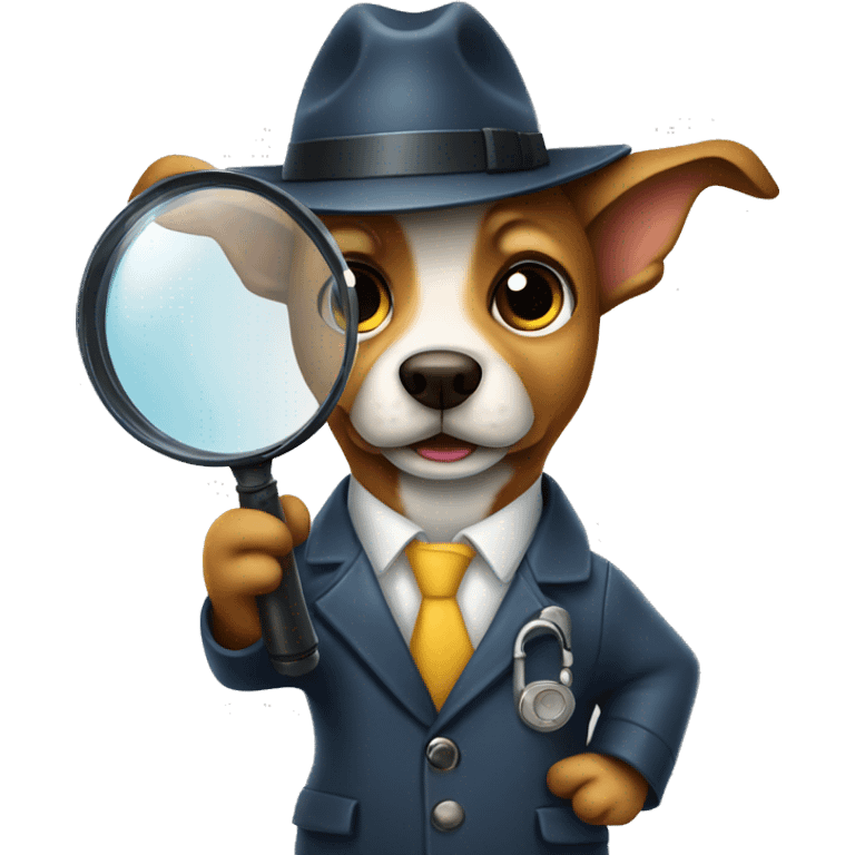 dog detective with magnifying glass emoji