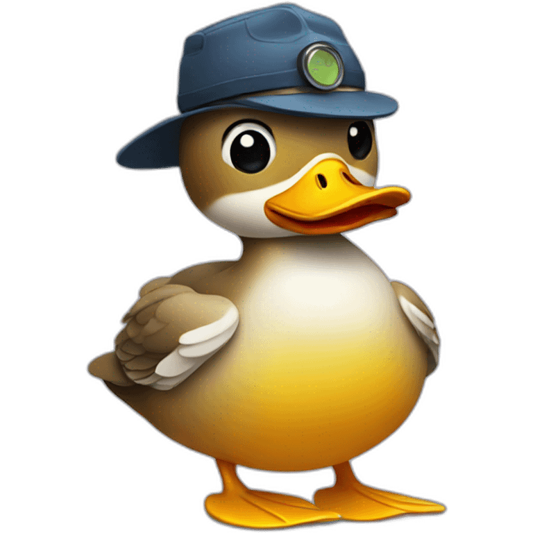 sad duck with helicopter hat emoji