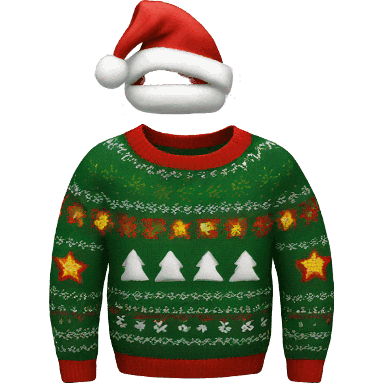 A Christmas sweater emoji