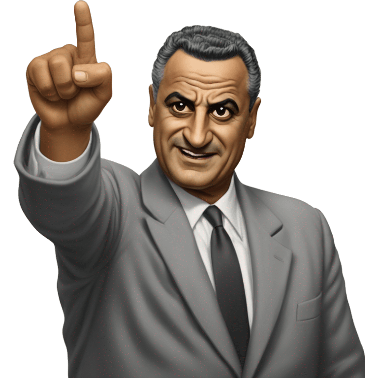 Gamal Abdel Nasser photorealistic points a finger emoji