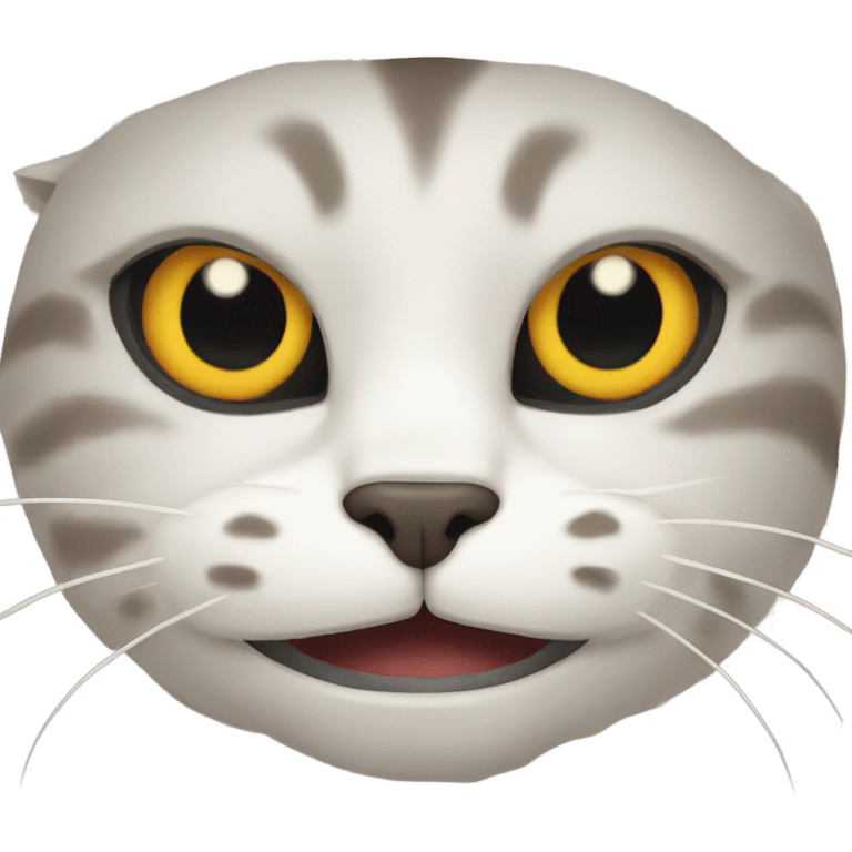 A cat with a scary face emoji