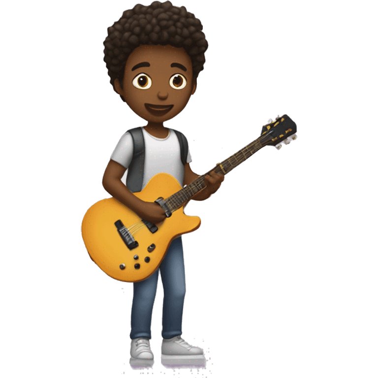 person calmly playing a rnb guitar emoji