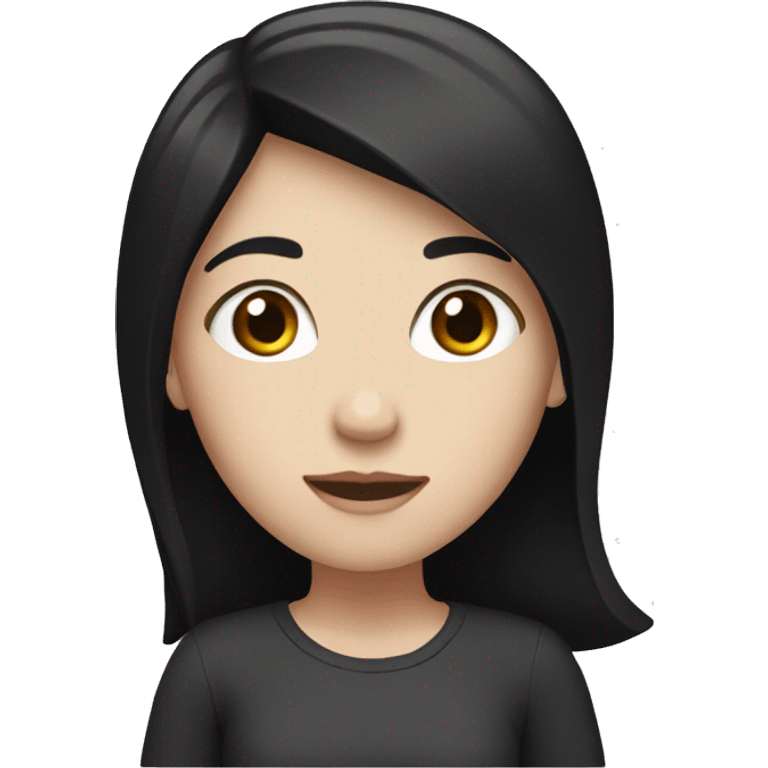 Standing white girl with black hair  emoji