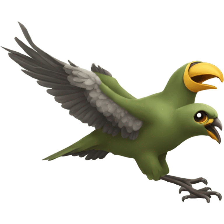 Bird going into war emoji