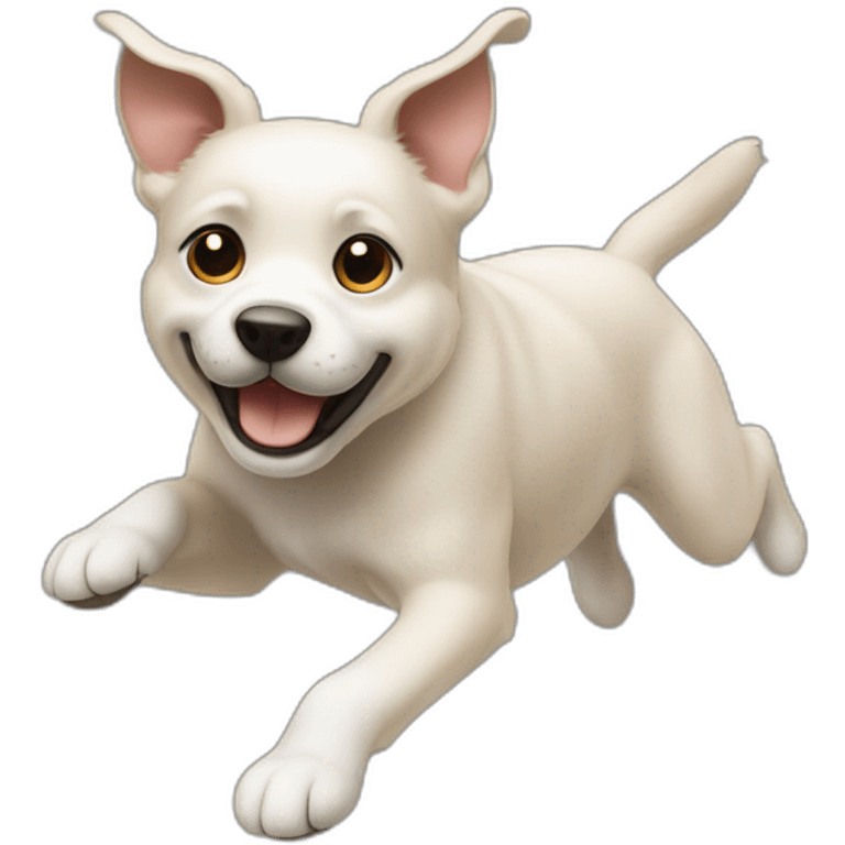 a dog jumpping in the jugle emoji