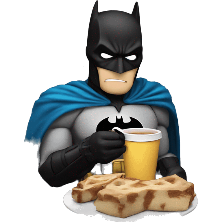 hungry batman eating stea emoji