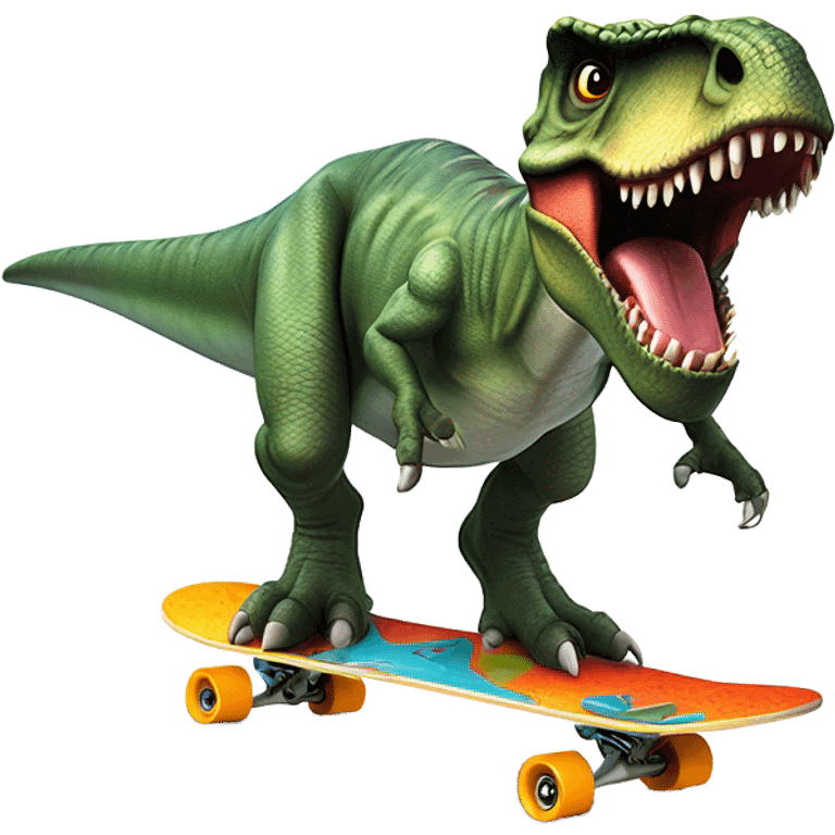 Skateboarding tyrannosaurus emoji