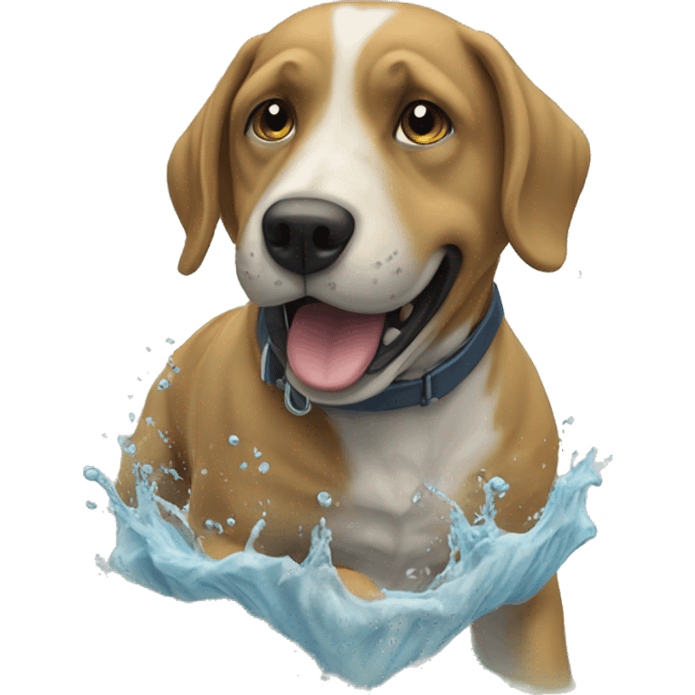 Un chien qui boit de l'eau  emoji