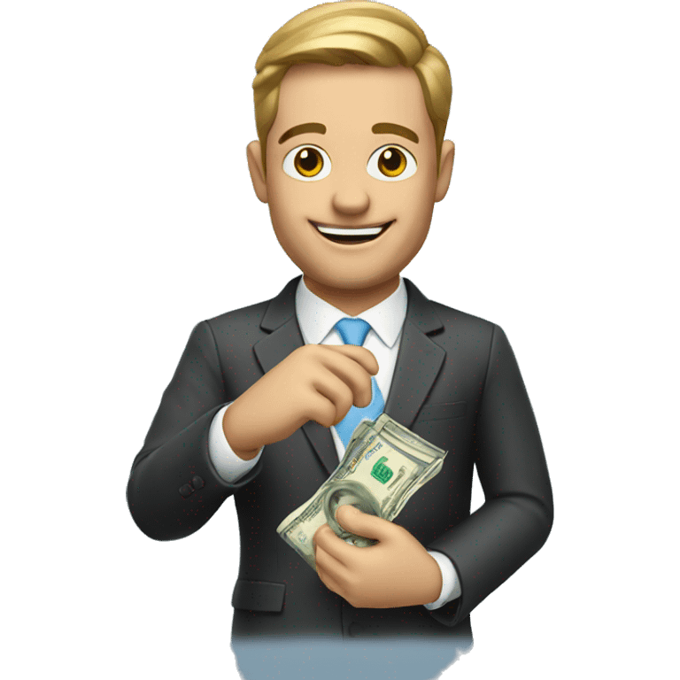 realtor with money on his hand emoji