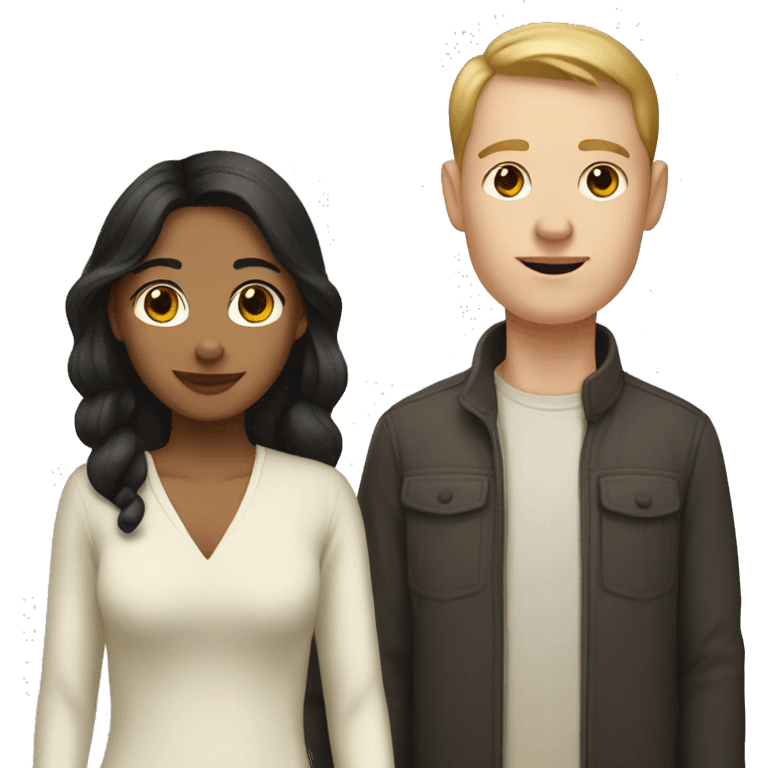 olive skin woman and pale skin man emoji