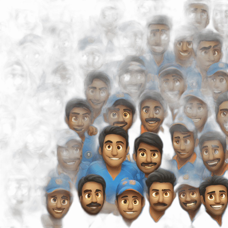 Indian Cricket team with world cup emoji