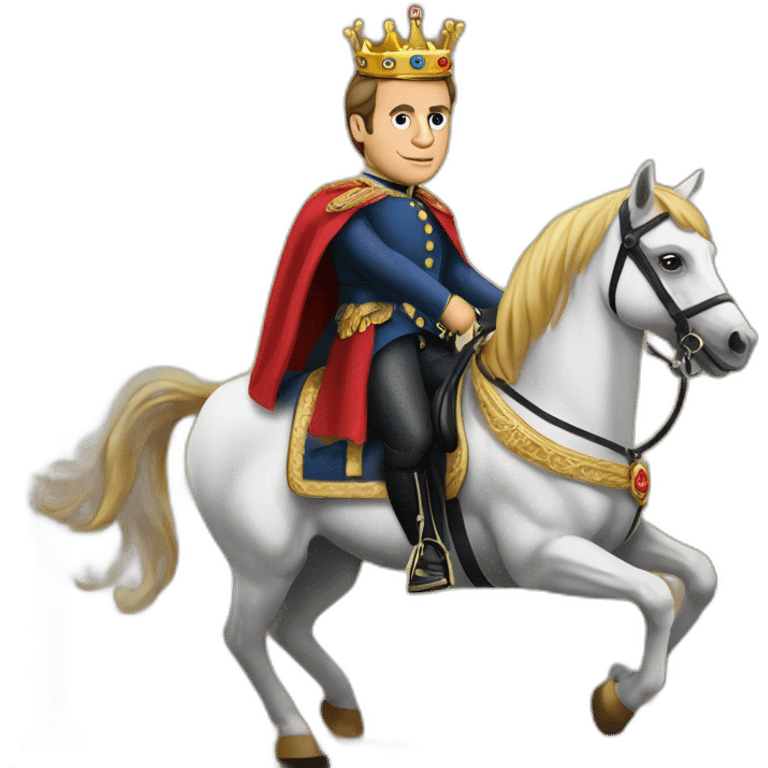 king emmanuel macron on horse emoji