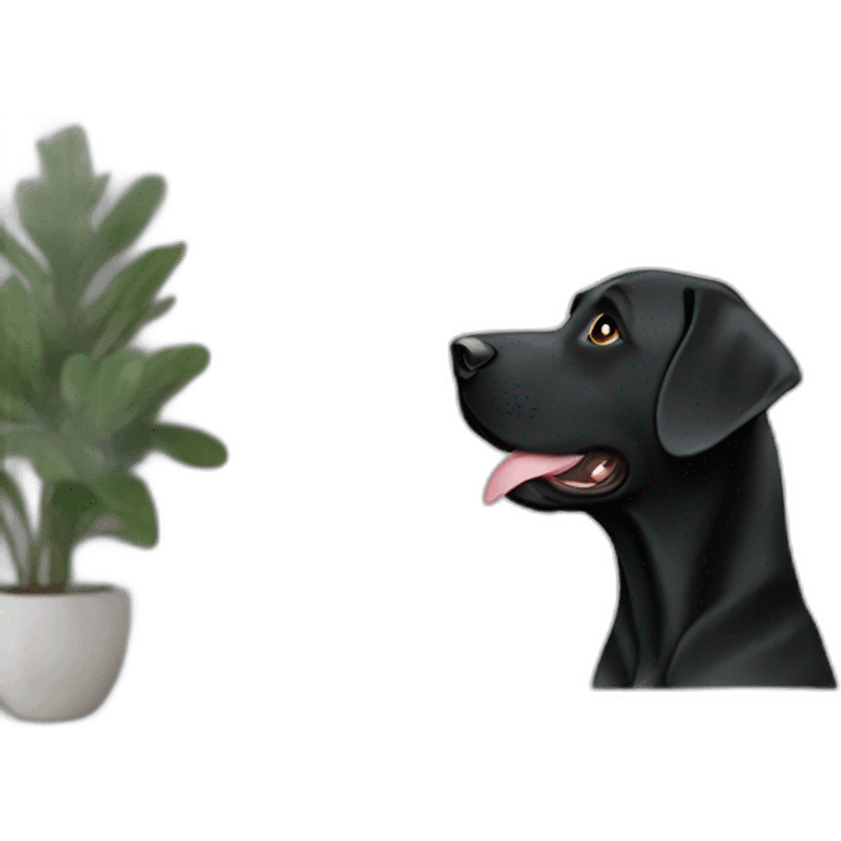 black lab no tail profile view emoji