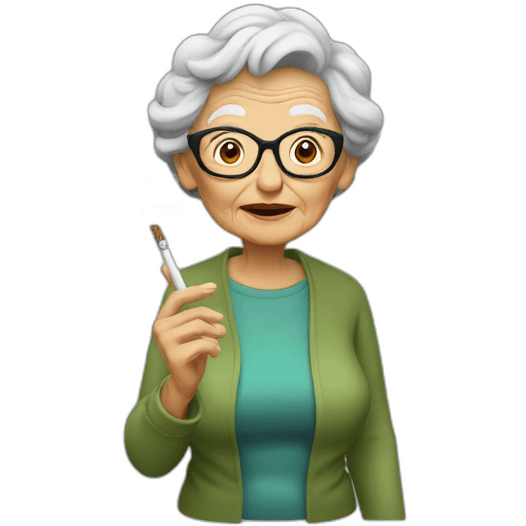 grandma smokes emoji