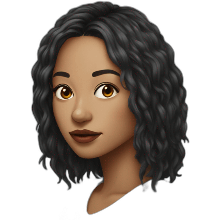 Portrait Rihana high details emoji