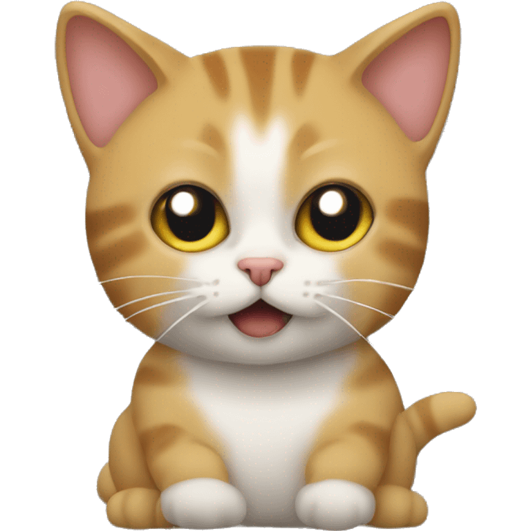 Un chat qui fait pipi sur un tapis emoji