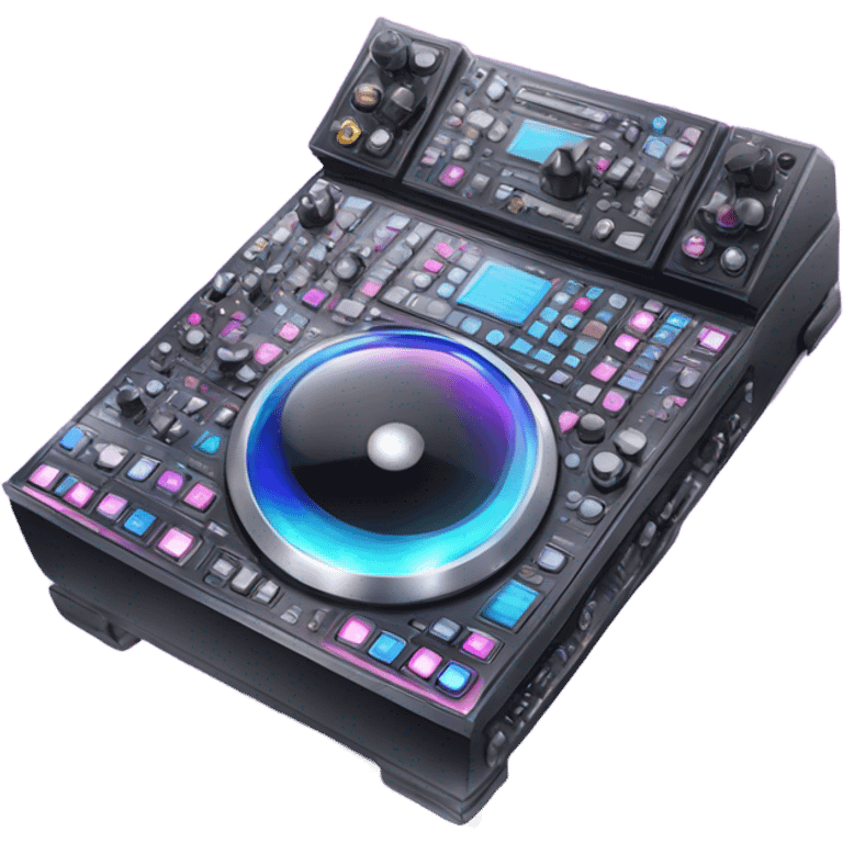 Realistic isolated DJ Sound control board with pink,blue,and purple sparkling diamonds and rhinestones on it. emoji