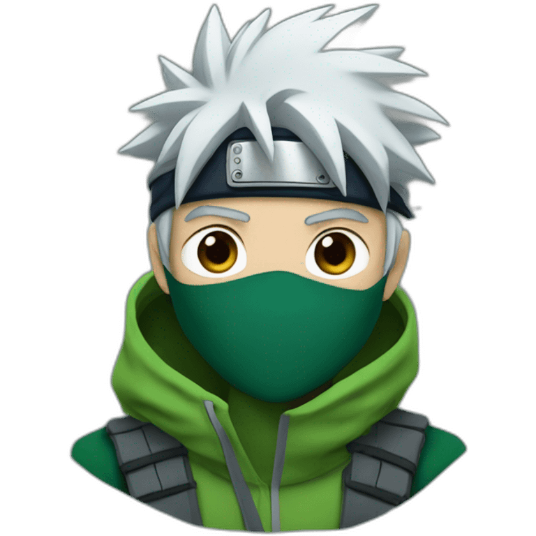 kakashi with a green hoodie emoji