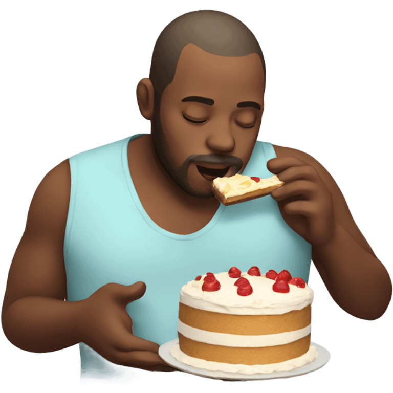 Pregnant man eating cake emoji