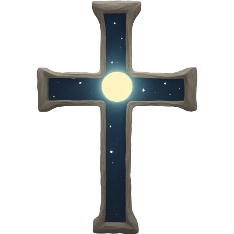 Moon in a cross emoji