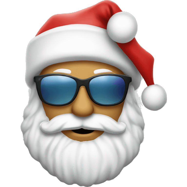 Santa clause wearing sporty sun glasses emoji