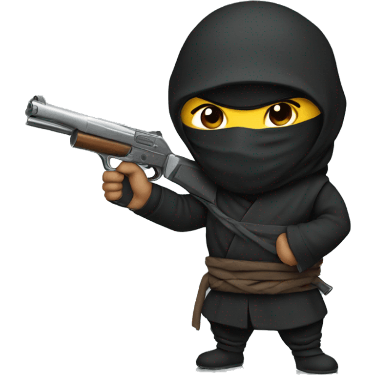 Ninja holding gun emoji