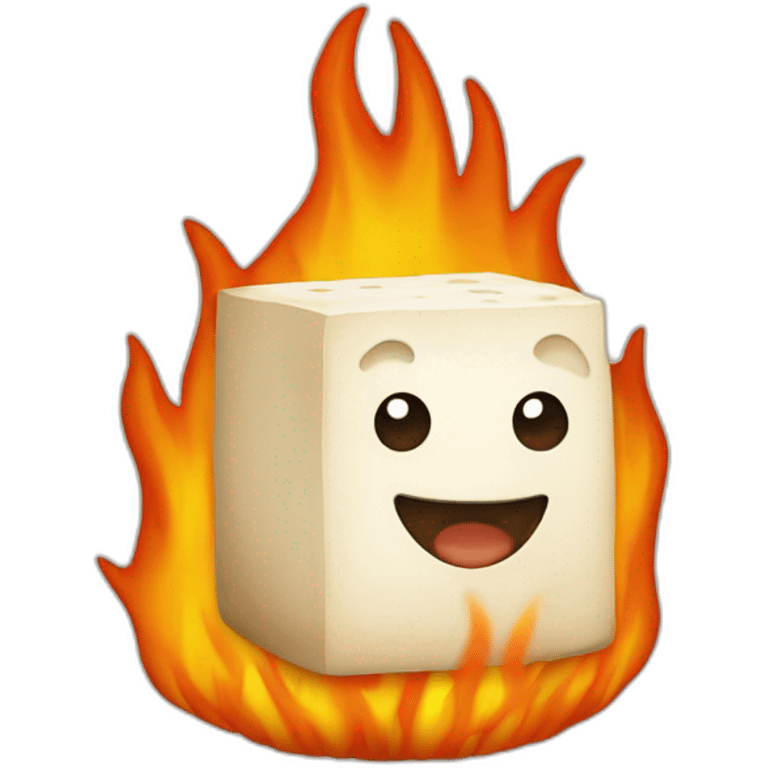 tofu-on-fire emoji