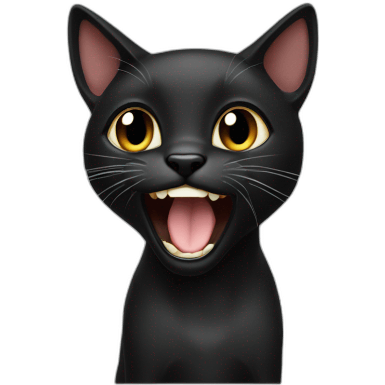 black she cat meowing emoji