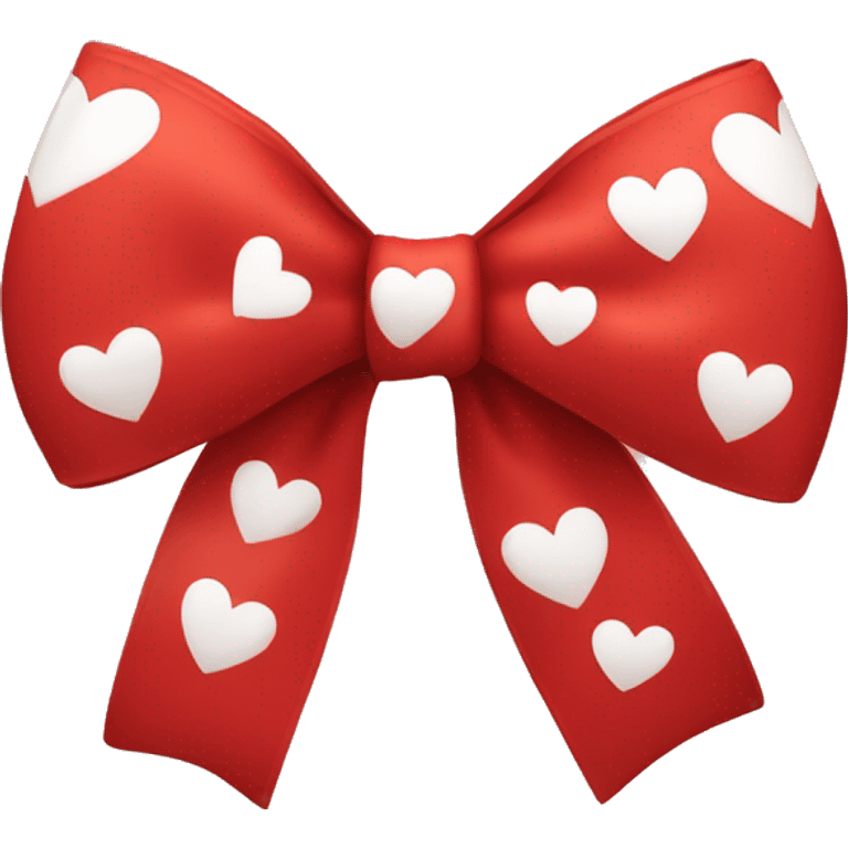 red bow with white hearts on it  emoji